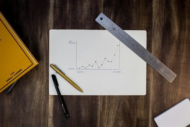 graphique en hausse suite à une bonne stratégie digitale